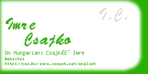 imre csajko business card